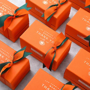 

New Orange Halloween Gift Box Perfume Cosmetics Wallet Gift Packaging Box Wedding Birthday Party Gift Bag Paper
