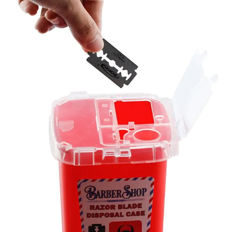 Waste Container Box for Barbershop Disposable Blade Tattoo Needles Collector