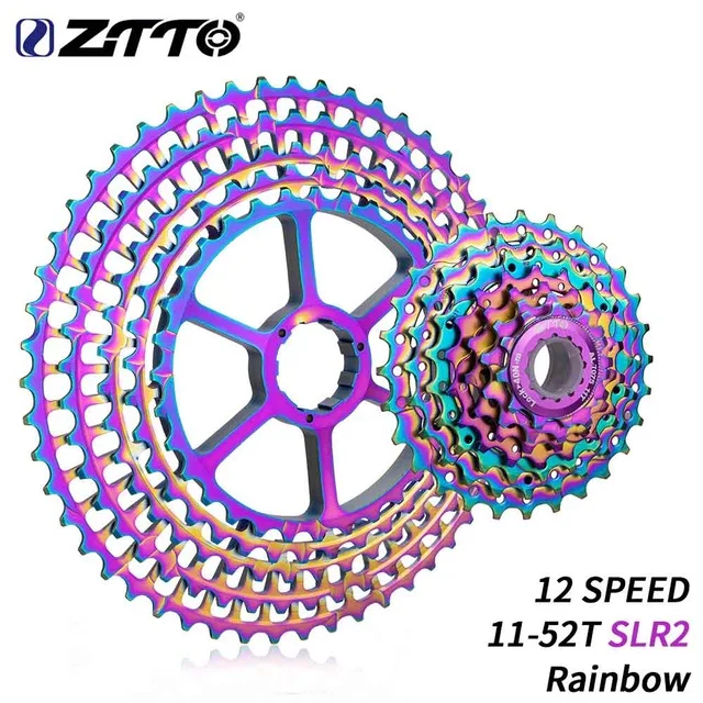 ZTTO MTB 12 Скоростей 11-52 т SLR2 Ультралегкая кассета Красочная радуга k7 HG совместимый Bike12S 12 в 52 т ЧПУ свободного хода для HG ступицы - Цвет: 12S52T SLR2 Colorful