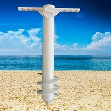 2 uds. De sombrilla de playa, anclaje de arena, espiga, soporte para recogedor de arena, sombrilla + gancho colgante, elementos portátiles para exteriores para acampar