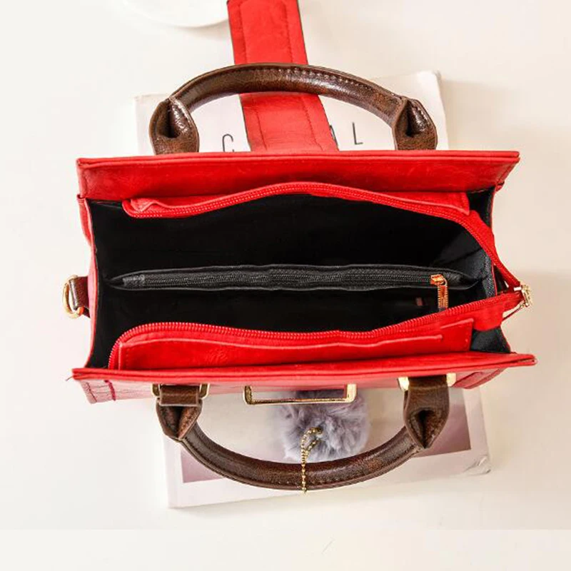Модная женская сумка-мессенджер из искусственной кожи, женская сумочка с клапаном, Ретро сумка на плечо, одноцветная Сумочка, сумки tassen