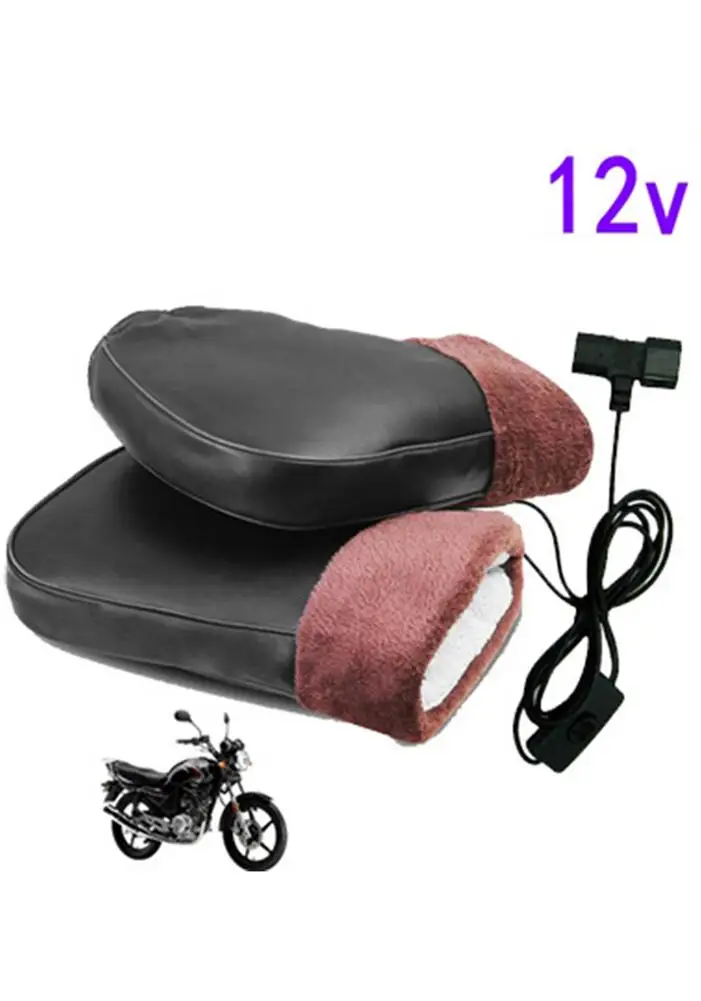 Съемные 2pcs 12V мотоциклетные электрические нагревательные Ручки Бар муфта флис теплые сохраняющие перчатки для зимних скутеров