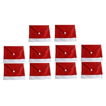 

10PCS Santa Claus Hat Chair Back Covers Christmas Dinner Table Party Decor Gift Xmas