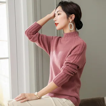 

Helovi 100% cashmere pullovers Winter Sweater Women Cashmere Knitted Women Sweaters And Pullovers mongolian cashmere coat