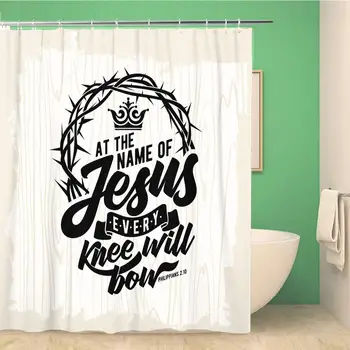 

Bathroom Shower Curtain Lettering at The Name of Every 66x72 inches Waterproof Bath Curtain Set with Hooks
