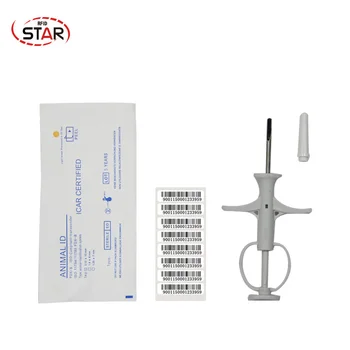 

30pc 2*12mm 134.2khz Pet Chip Animal Microchips Syringe FDX-B Icar Pig Fish dog Rfid Injector with Em4305 tion injection syringe