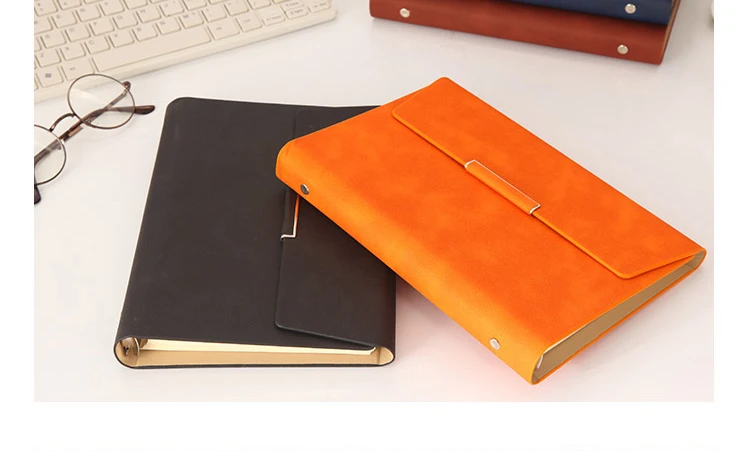 Fashionable Business Loose-leaf Notebook A5 Buckle Face Creative Conference Notepad Free LOGO Customization