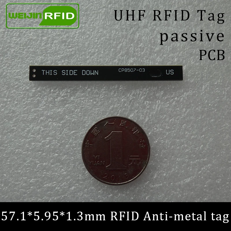 UHF RFID Метка 915 МГц 868 МГц Alien higgs3 57,1*5,95*1,3 мм EPC Gen2 18000-6C прочная краска смарт-карта пассивные RFID метки