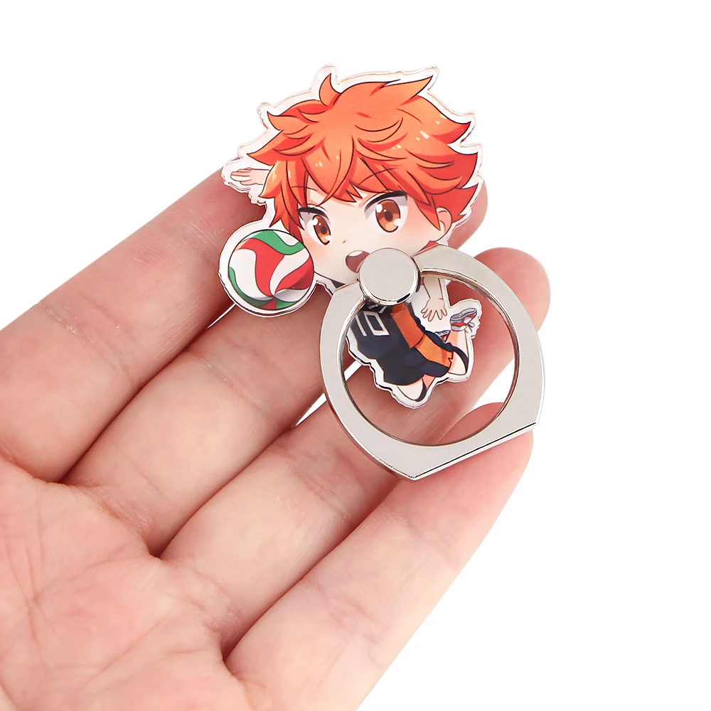 R1687 Anime Boy Cartoon Fashion Ring Metal Mobile Phone Accessories Rotating Ring Bracket Lazy Desktop Anti-fall Bracket Gifts