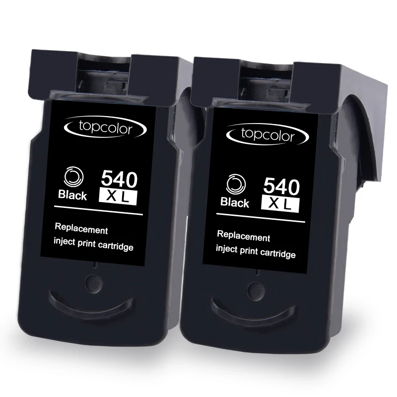 2pcs-540XL-Black Topcolor 540 541 XL Черный чернильный картридж для Canon PG540 CL541 чернильная коробка Pixma TS5150 5151 MX375 MG2150 2250 3100 для принтера Canon - Цвет: 2pcs-540XL-Black