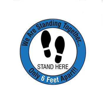 

Social Distancing Floor Decals Stand Here Protece Distancing Keep 6ft Safety Floor Sign Marker VH99
