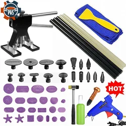 Outils de débosselage automobile sans peinture, Kit de débosselage avec onglets d'extraction de colle pour carrosserie de véhicule 