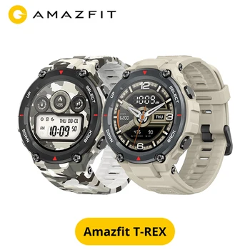 

New 2020 CES Amazfit T-rex T rex Smartwatch 5ATM 14 Sports Modes Smart Watch GPS/GLONASS MIL-STD for iOS Android phone