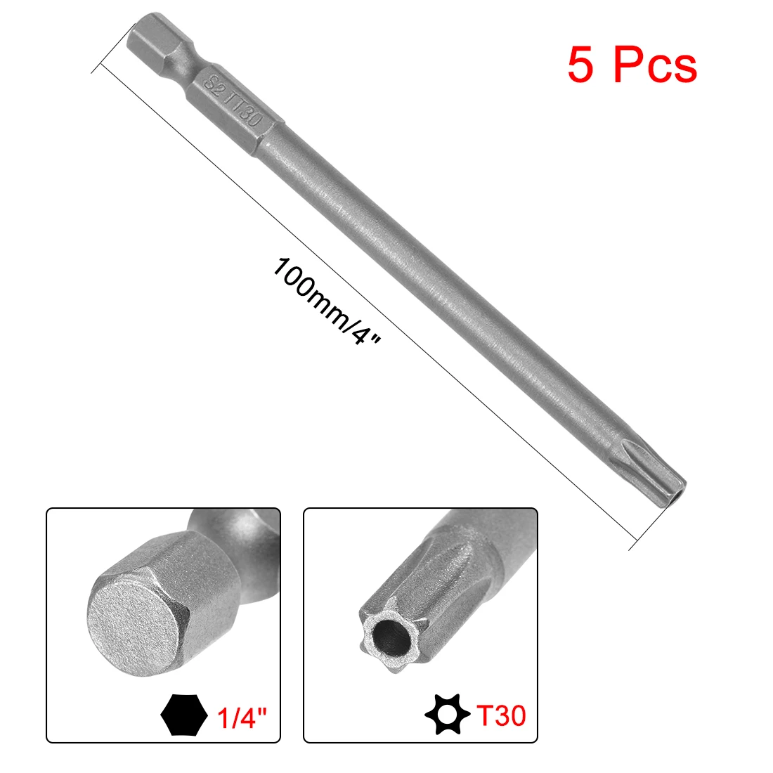 uxcell Torx Screwdriver Bits Hex Shank Magnetic Head S2 Alloy Steel for Electric Hand Screwdrivers Electric Air Drills