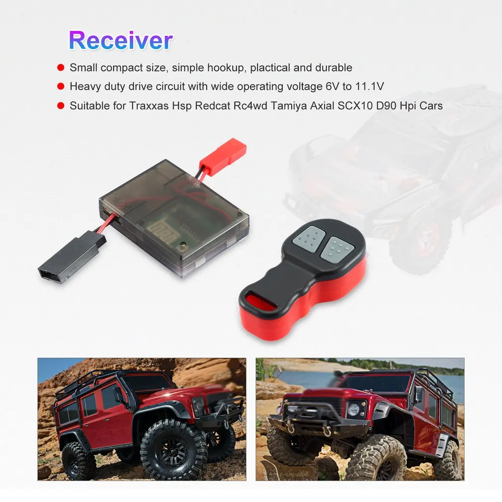 Torno de metal con receptor de control remoto inal/ámbrico para 1:10 RC Crawler Car Axial SCX10 D90 Traxxas HSP Redcat RC4WD