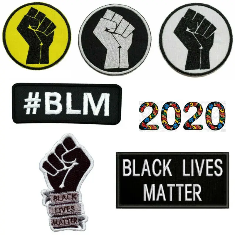 

BLM Black Lives Sticker Badge Stickers Matter Sew/Iron-On Patch BLM Racial Equality Protest Accessories