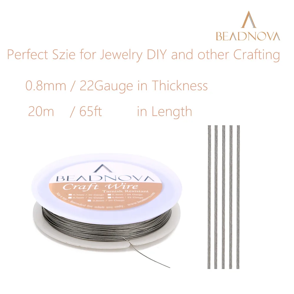 BEADNOVA 20 Gauge проволока из нержавеющей стали тускнеустойчивая блестящая стальная