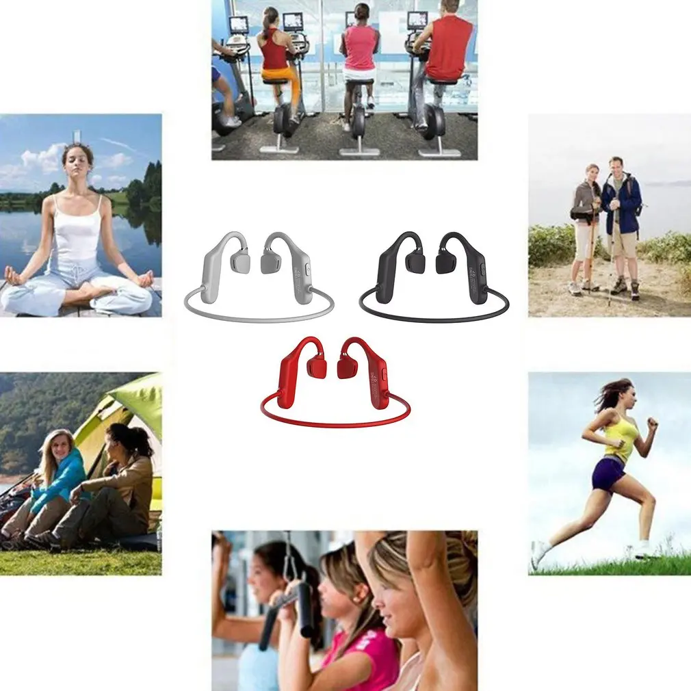 2020 new AS4 Air Bone Conduction Headset Bluetooth 5 0 Ear Hook Headphones w Mic for Handsfree Calling IPX5 Waterproof Earphones