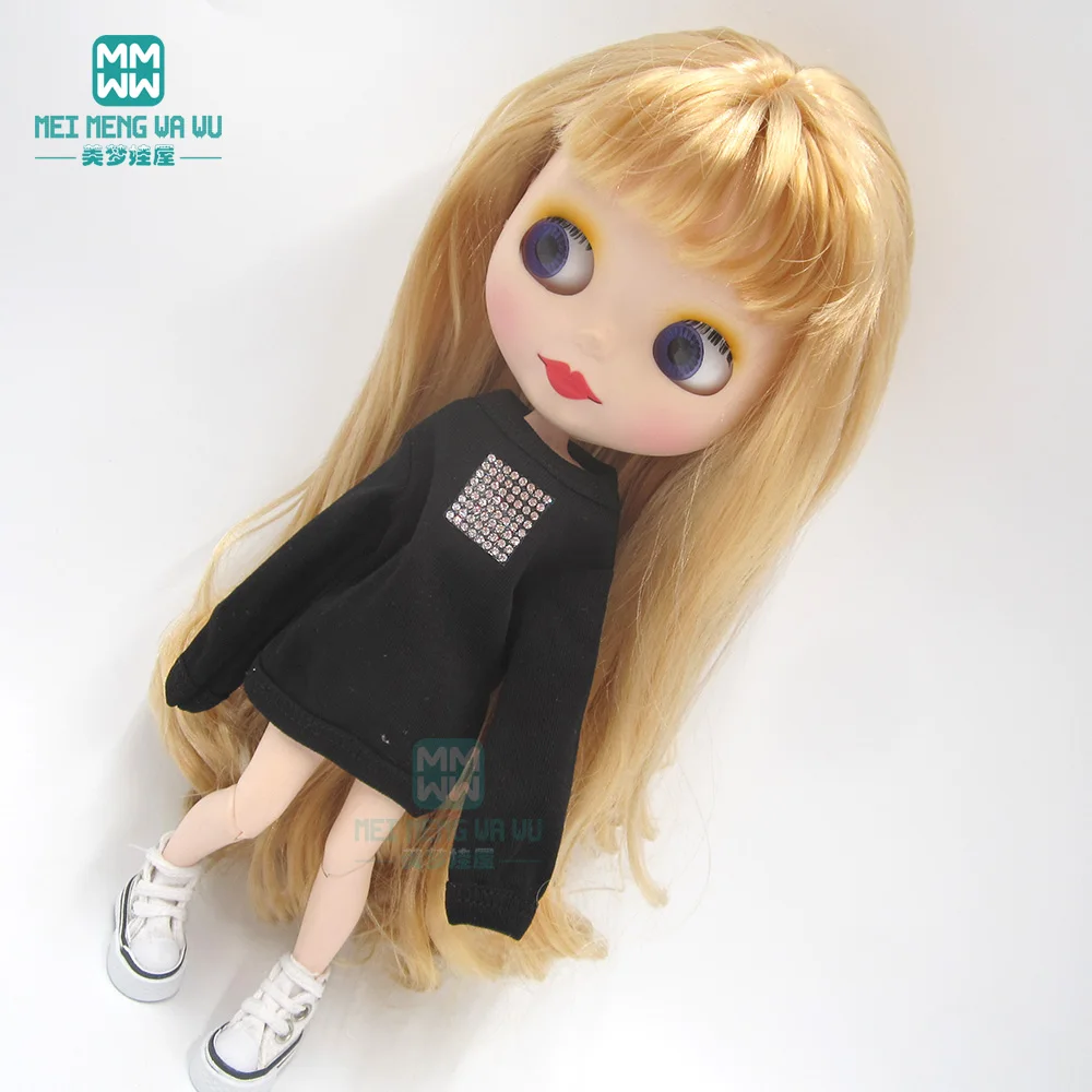 1 шт. одежда Blyth Doll модная расшитая блестками футболка белый, черный, коричневый, темно-зеленый для Blyth Azone1/6 Аксессуары для кукол