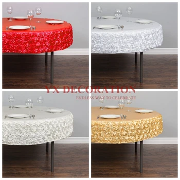 

Satin Rosette Table Cloth Table Cover Tablecloth for Wedding Birthday Party Decors Christmas Tablecloth