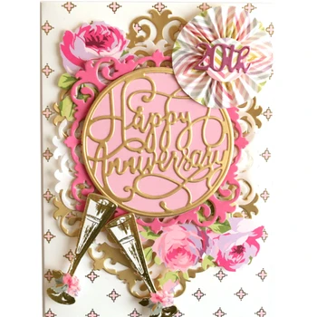 

Panalisacraft Anniversary Frame Background Metal Cutting Dies And Stamps cut die scrapbooking Album Paper Card Craft Embossing