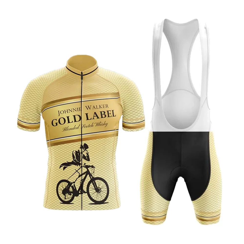 

2022 Whisky Cycling Jersey Set Multiple Choices Short Sleeve Bib Shorts Gel Breathable Pad Summer Golden Maillot Ciclismo Hombre