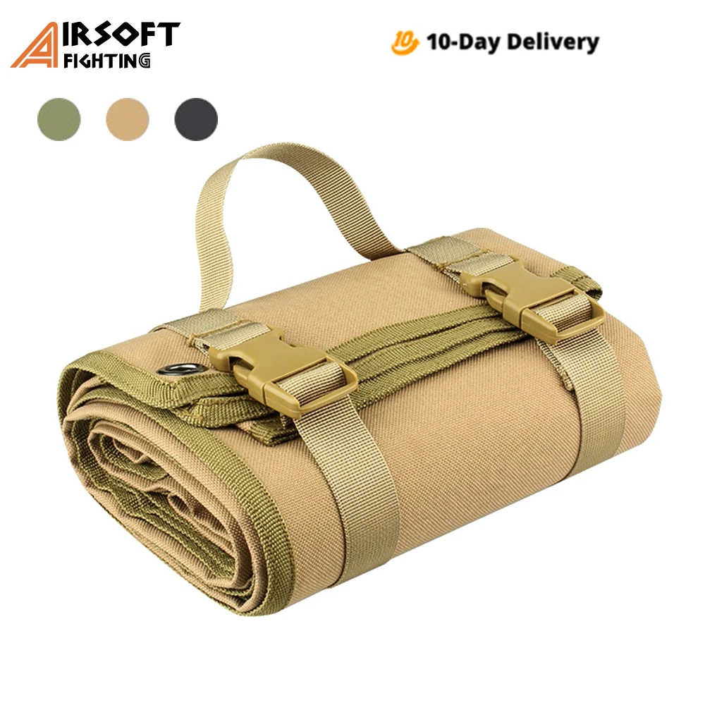 Tactical Roll-up Shooting Mat Waterproof Outdoor Hunting Molle for Rifle Gun Shotgun Nylon Cloth Camping Picnic Blanket | Спорт и