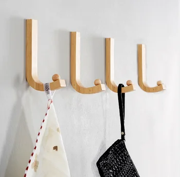 

Modern Simple Wooden Hook Solid Wood Wall Creative Coat Hanger Fitting Room Storage Rack 3Pcs