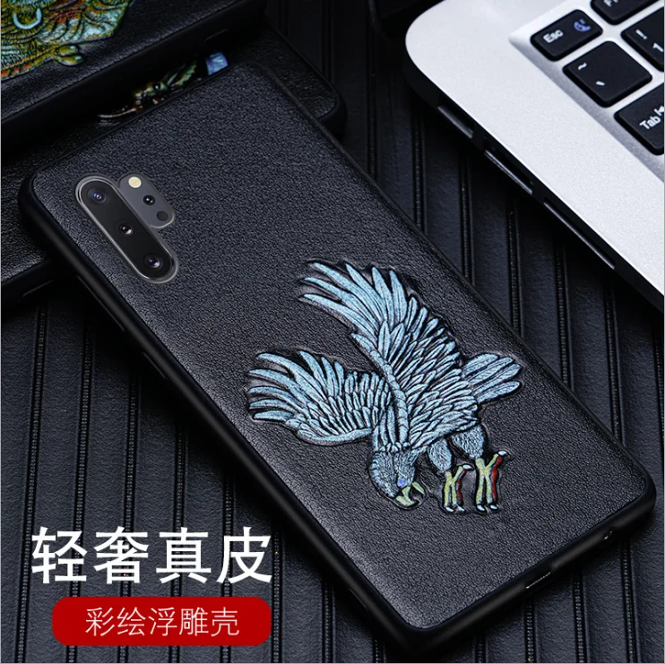 Креативный чехол с тиснением из натуральной кожи ручной работы для samsung galaxy A50 A70 A40 A20 Note 8 9 10 S8 S9 S10 plus чехол для телефона r