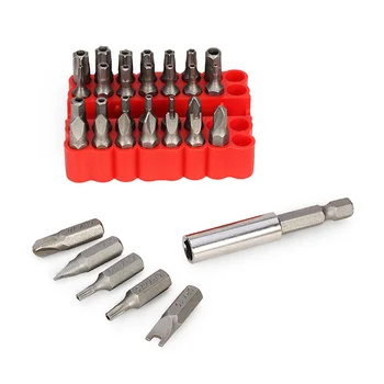 

Best Selling 33pcs Magnetic Screwdriver Bit Set Torx Hex Star Spanner Tri Wing Electric Screwdriver Hex Bits with Holder