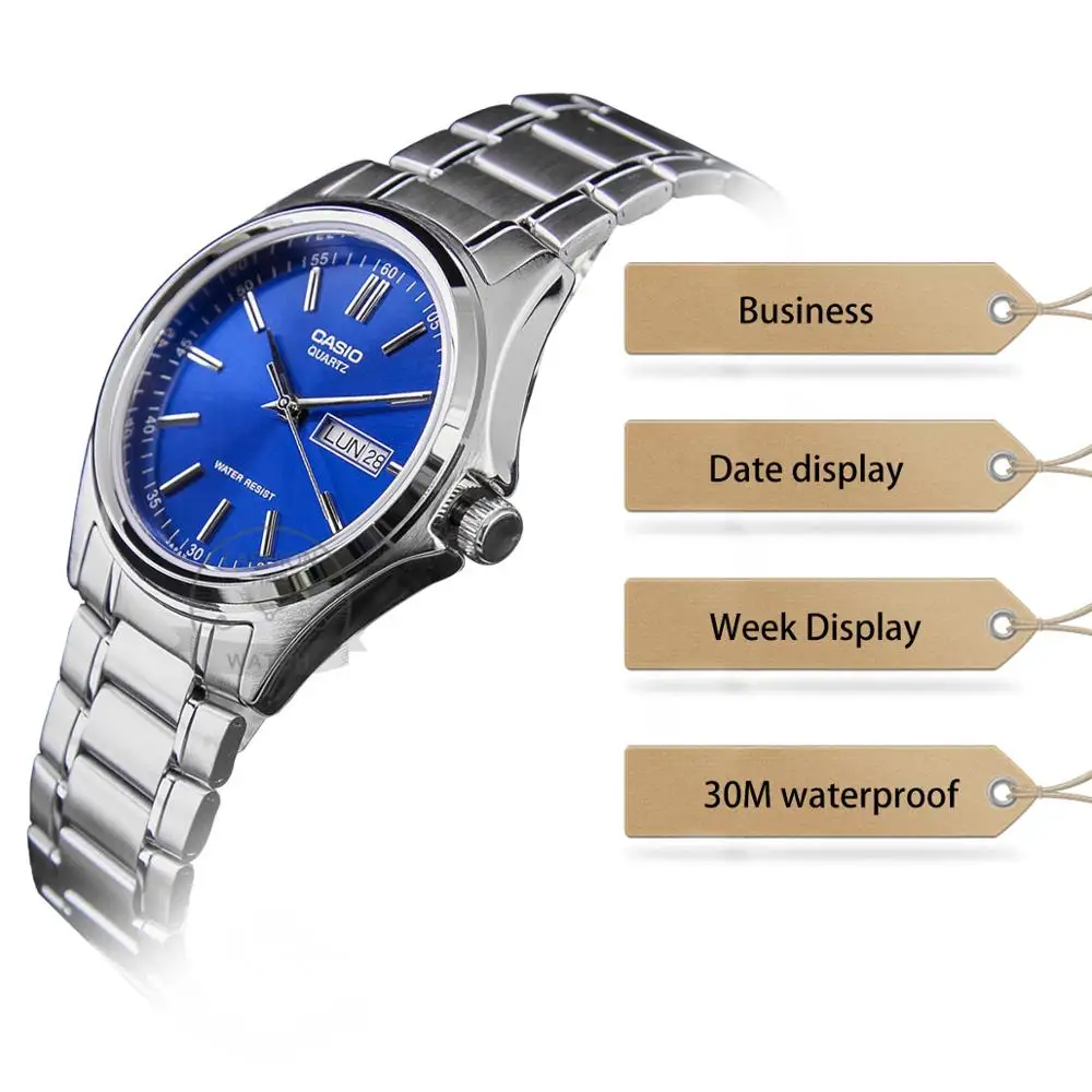Мужские часы Casio Взрыв лучший бренд класса люкс кварцевые часы 30 м Водонепроницаемые мужские часы Спорт военные наручные часы relogio masculino reloj hombre erkek kol saati montre homme zegarek meski MTP-1239