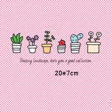 

20x7cm Potted plants Iron on Patches For DIY Heat Transfer Clothes T-shirt Thermal transfer stickers Decoration Printing
