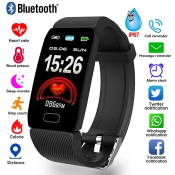 

1.14 Smart Band Weather Display Blood Pressure Heart Rate Monitor Fitness Tracker Smart Watch Bracelet Waterproof Men Women Kids