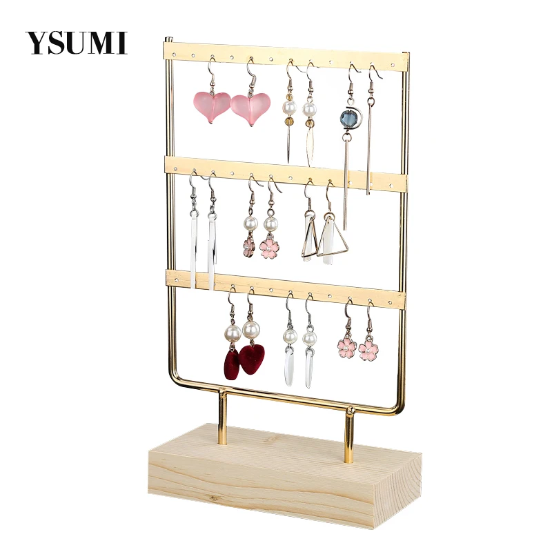 

36 Holes Gold Color Earrings Jewelry Stand Holder Display Stand Metal Stand Holder Display Shelf Jewelry Stand Holder YSUMI