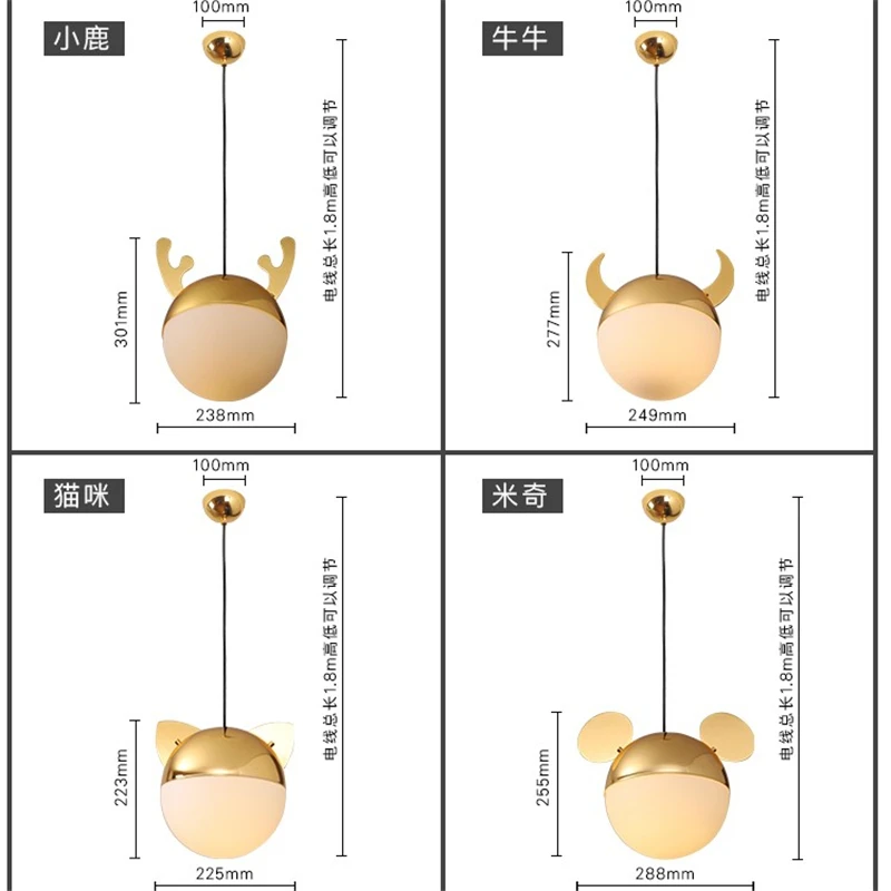 Современный мультфильм светодиодный подвесной светильник скандинавский простой креативный одиночный стеклянный Подвесная лампа для спальни прикроватный декоративный Домашний Светильник