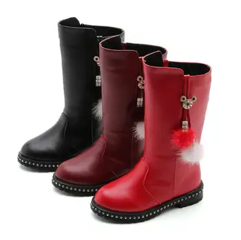 

Children's boots Leisure Wild shoes For Girls Princess Kids Leather Rubber Female Children's Boot Winter Boots For Girls
