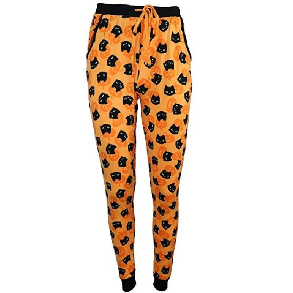 Halloween Leggings Fashion Women Leggings Pants Ghost Bat Pumpkin Print Pants Trousers Hot Sale Ladies Fitness Drawstring Pants