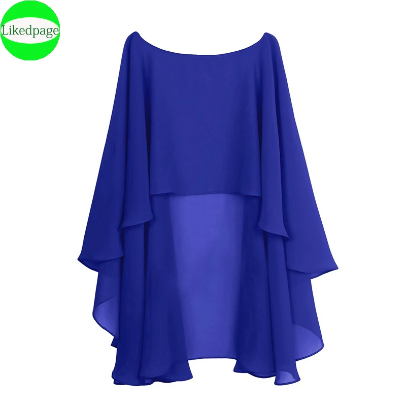 Chiffon Cape Bolero Women Femme Mariage Chalas Mujer Evening Wedding Bridal Jacket Wraps Accessories Peleryna Cloak Boda Shawl