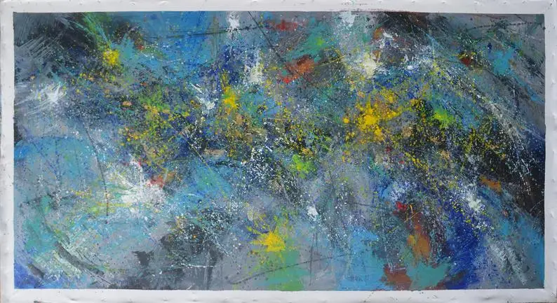 Горизонт Вертикальный холст искусство абстрактная живопись Джексон Pollock стиль