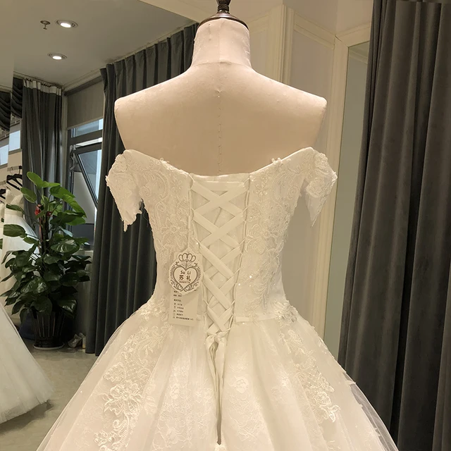 SL-6819 wedding dress 2021 a line off shoulder pearl china online store woman vintage civil bridal wedding gowns 4
