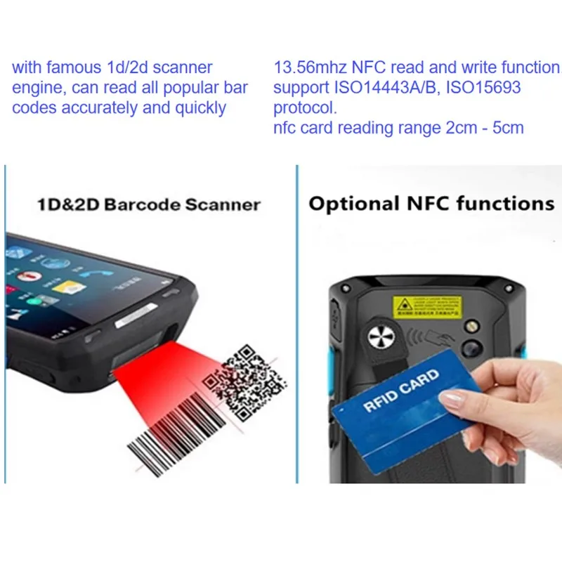 US $162.50 Android 81 Barcode Scaner Handheld PDA Industrial Mobile Data Terminal NFC QR Bar Code Laser Scanner Pda With Docking Station