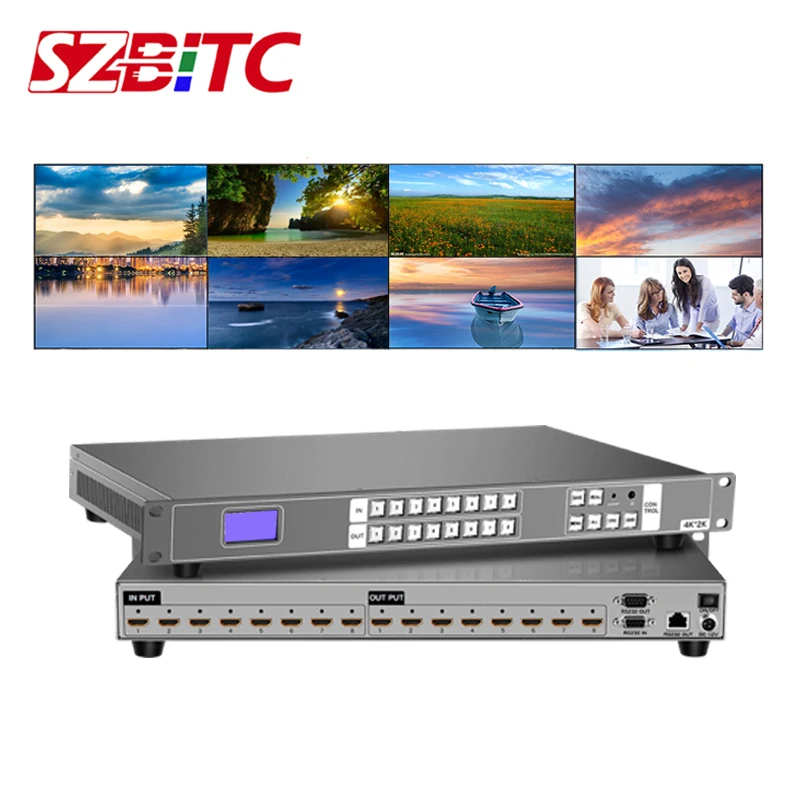 

SZBITC 8x8 HDMI Matrix 4K2K HDMI Switcher 8 input 8 output Video Splitter EDID RS232/RJ45/TCP/IP Control with Remote Control