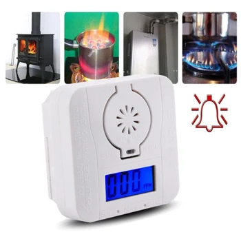 

CO Carbon Monoxide Smoke Detector Alarm Poison Gas Warning Sensor Security Poisoning Alarm LCD Photoelectric Detectors