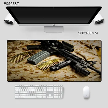 

MRGBEST Cool Gun Laptop PC Computer Mat In Stock with Locking Edge Large Mouse-Pad for CSGO DOTA Gamer Free Shipping