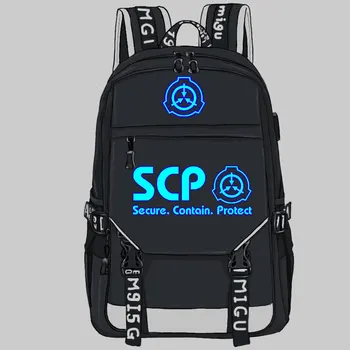 

SCP Special Containment Procedures Foundation School Bag Printing Backpack USB Charging Laptop Backpack Travel shoulder Bag