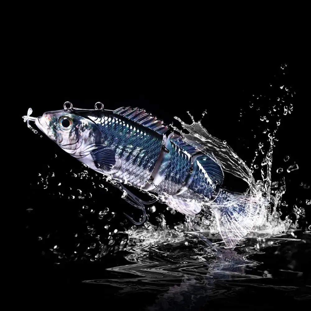 

1PCS Robotic Swimming Lures Fishing Auto Electric Lure Bait Wobblers for 4-Segement Swimbait USB Rechargeable Flashing LED light