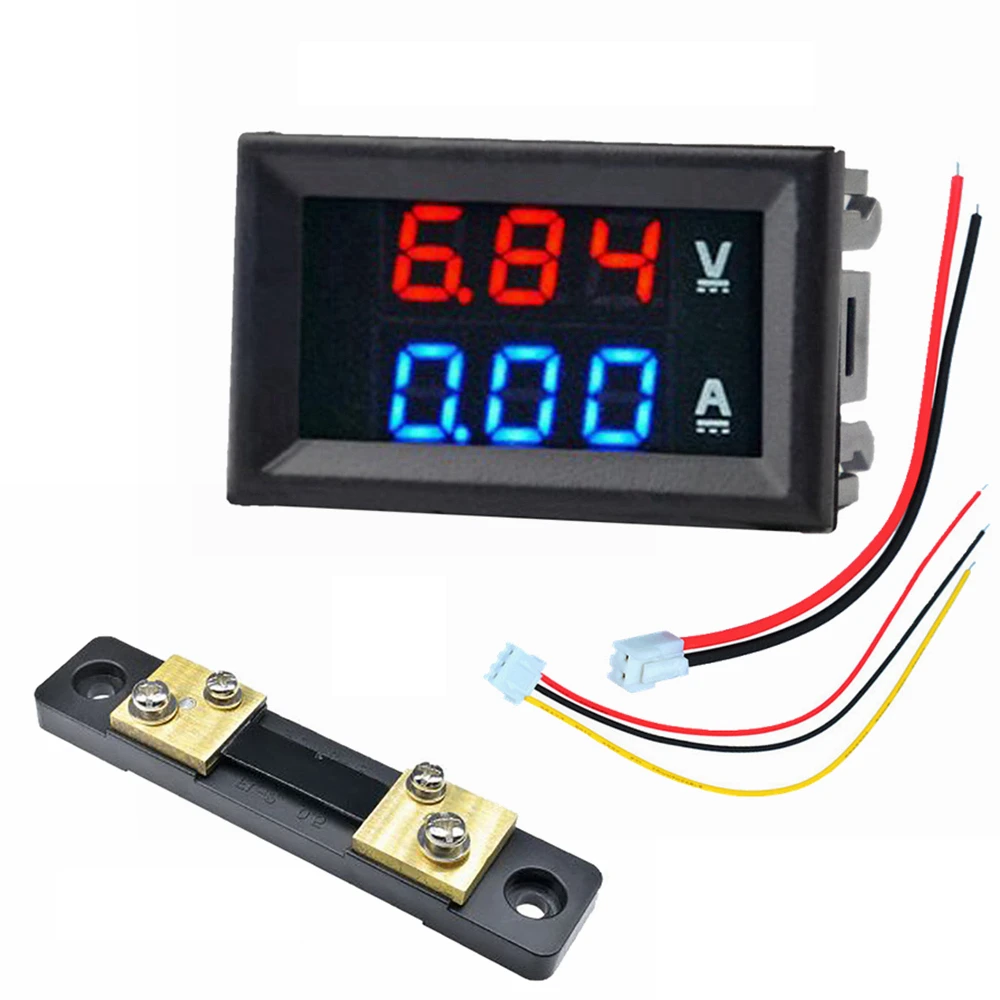 Mini Digital Voltmeter Ammeter DC 0-100V 50A 100A Amp Volt Voltage Current Meter Detector Tester 0.28