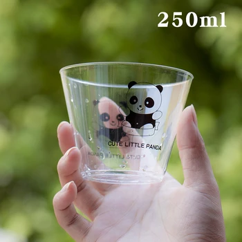 

50pcs High quality Panda Ice Cream Cup Yogurt Cup Pudding Cup Sawdust Cup Fruit Cup Party Favors Dessert Cups Hard Plastic Cup