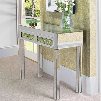 

Hot Sale Mirrored Glass Dressing Table 2 Drawers 3 folding Mirrors Stool Or stool Bedroom Furniture Dresser Mettre la table