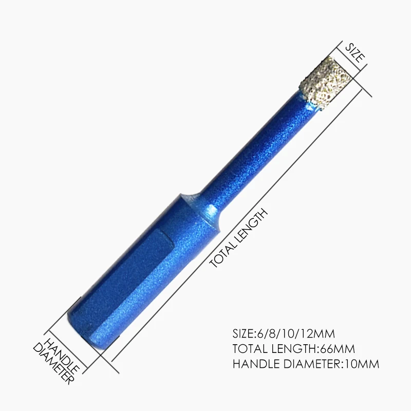 Набор сверл с алмазным покрытием, 6 мм, 8 мм, 10 мм, 12 мм, плитка, мраморное стекло, керамическая пила, мраморные фрезерные сверла, бит, электроинструмент, дрель